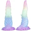 Big Monster Alien Luminous Double Headed Tongue Dildo Suction Silicone Dragon Glow Dark Dinosaur Anal Plug Soft Adult 100%