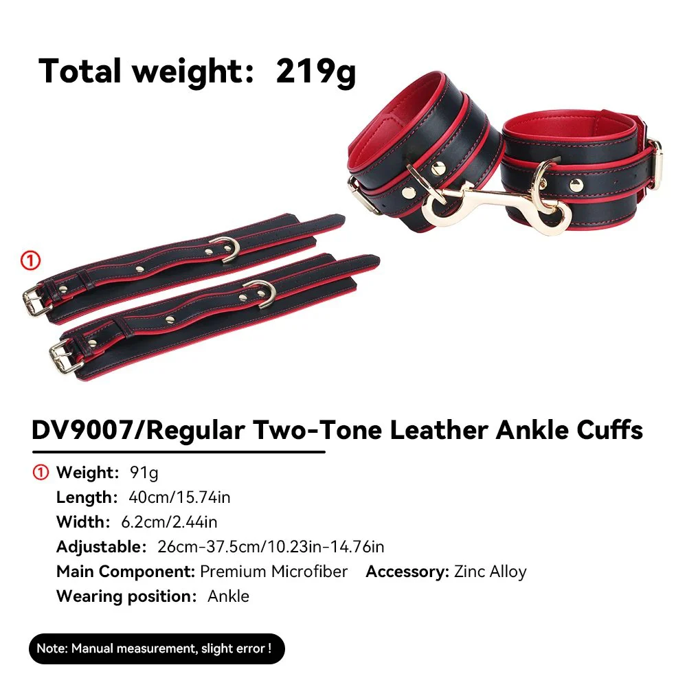 Ankle Cuffs with Cross Buckle Bondage Set, Adjustable BDSM Restraint Gear Unisex Fetish Accessory for Play and Role-Playing