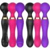 Double Head Av Wand Vibrator Soft Silicone Massager Stick Female Clitoris Stimulator Adult Products Dildo Sex Toys for Woman