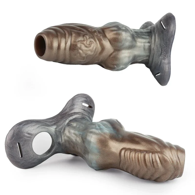 Mocha Gray Penis Sleeve Fantasy Series Wearable Male Penis Extender Open-Ended Sleeve for Effective Enlargement