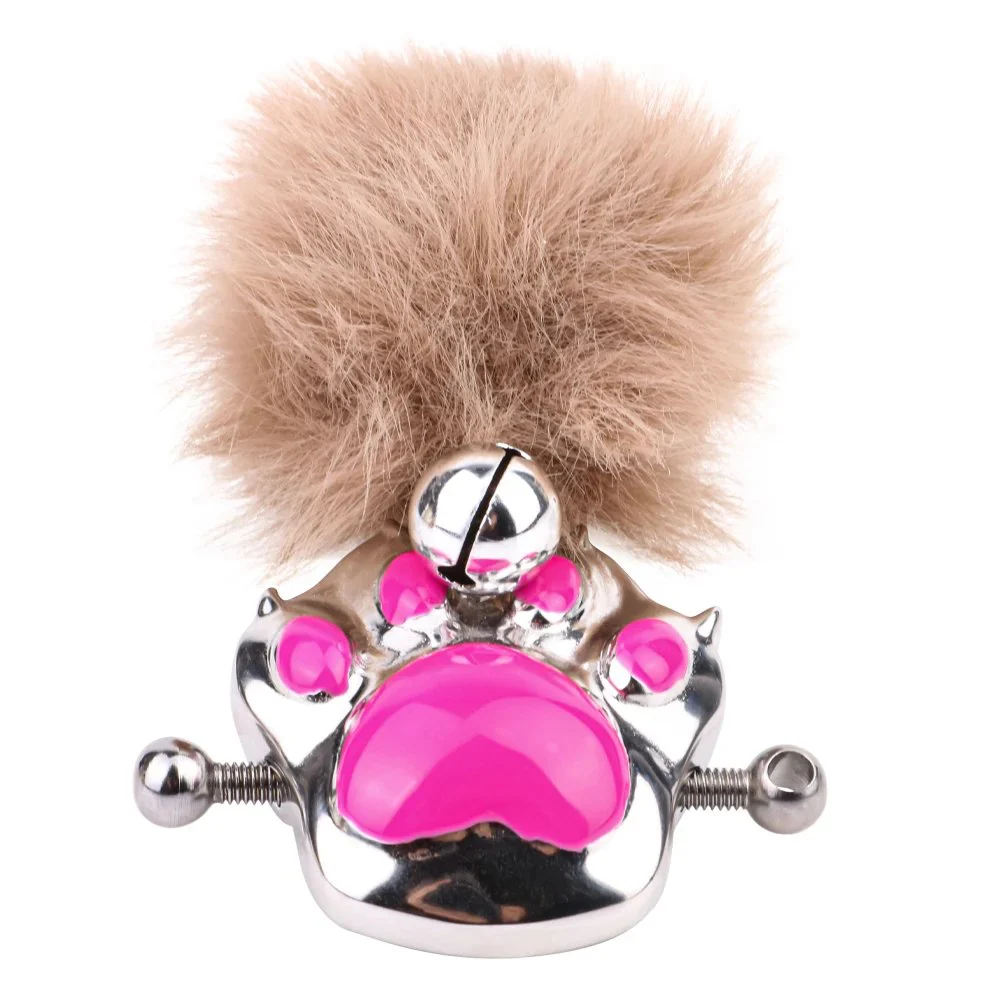 Cute Claw Nipple Clamp with Plush Bells Wearable Breast Restraints Clip Nipple Sex Toys for Women Men 18+ Flirting