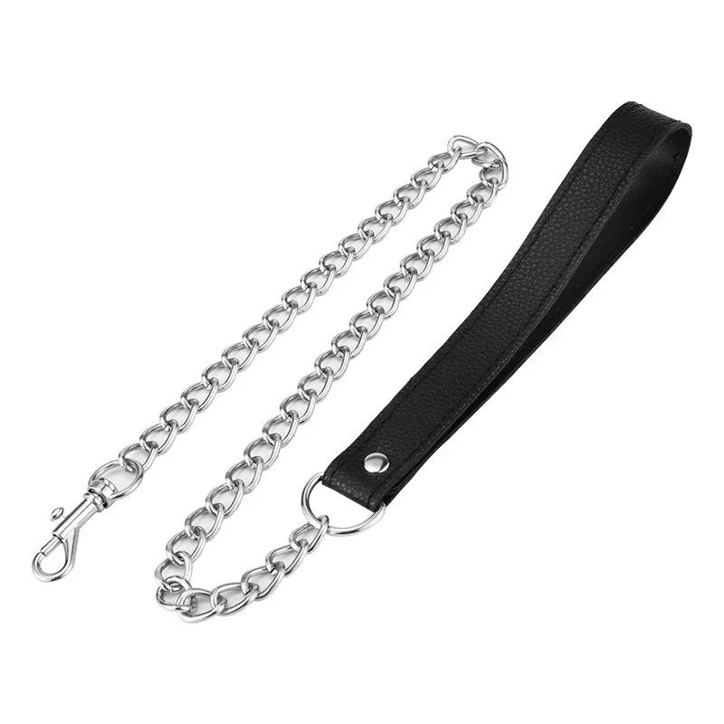 Best Quality Sex Products Black Collar With Traction Chain Leather Sex Leather Collars for Women