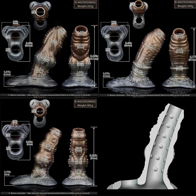 Mocha Gray Penis Sleeve Fantasy Series Wearable Male Penis Extender Open-Ended Sleeve for Effective Enlargement