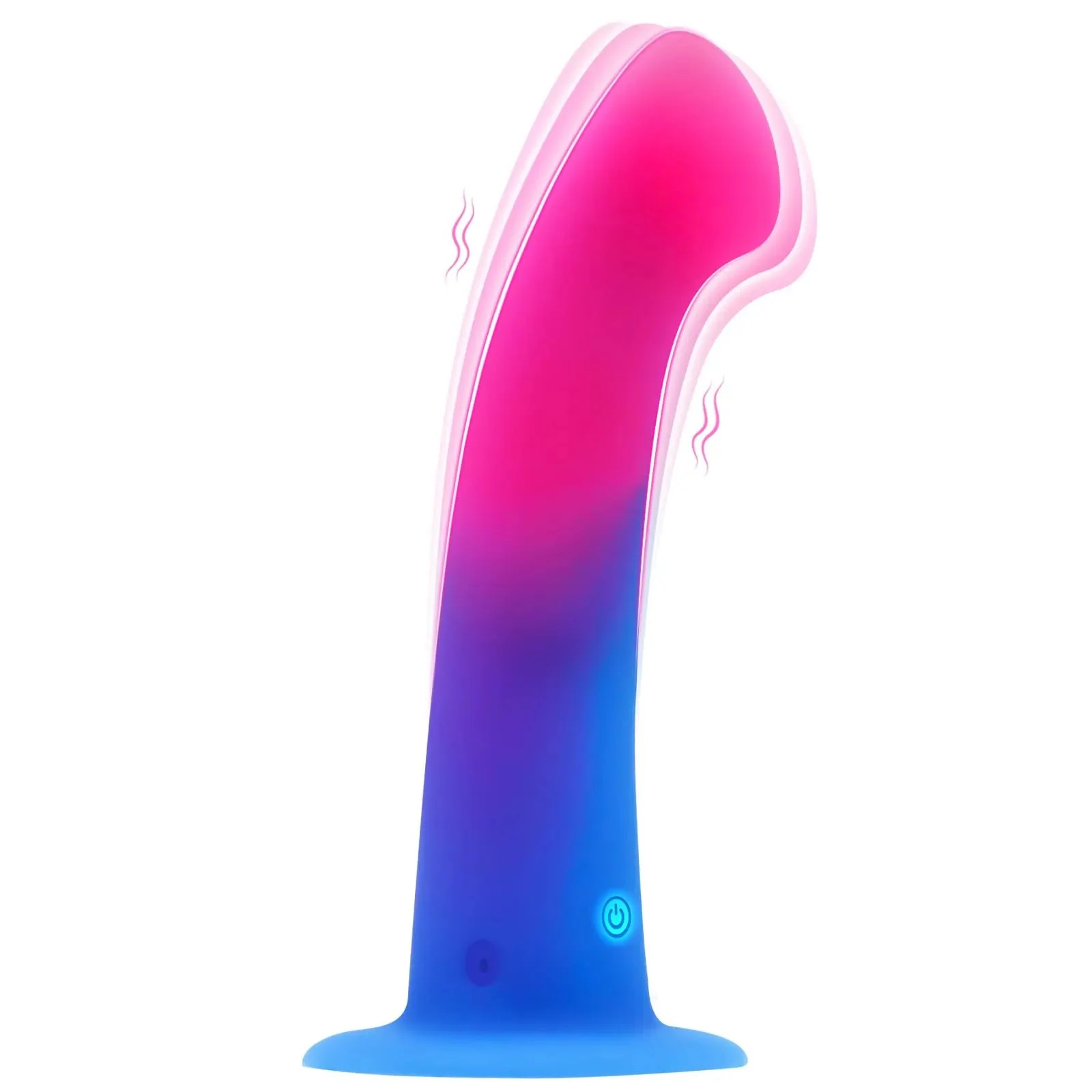 Curved Shaft and Balless G Spot Liquid Silicone Dildo Vibrator Anal Sex Toys Vibrating Fantasy Lifelike Dildo for Women Men