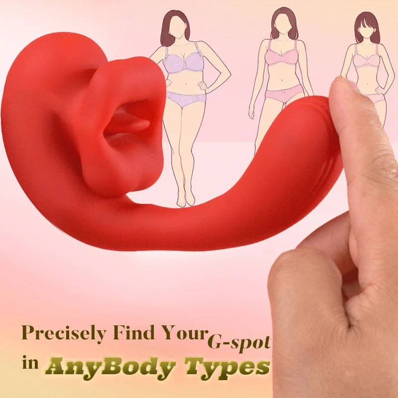 Silicone Bendable G-spot Vibrator Vaginal Clitoral Stimulator Women Masturbation Tongue Licking Mouth Vibrator with Biting Modes