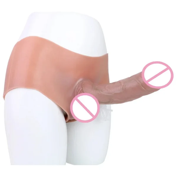 Realistic Wearable Penis Pants with Extender Function Inflatable Wearable Dildo Pants for Couple