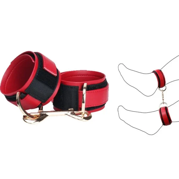 Black and Red Adult Footcuffs Deliver Intense Restraint for Submissive Roleplay Scenarios