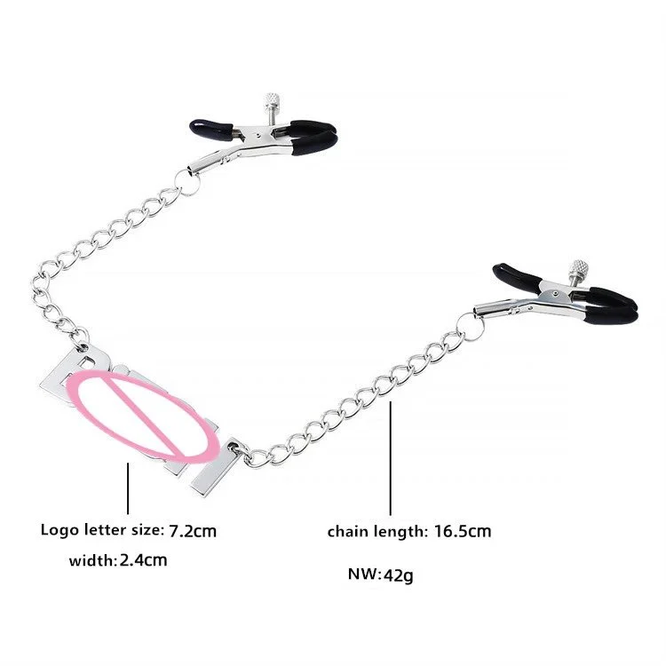 Erotic Sex Toys Bondage Gear Breast Clamp Clips Adjustable Nipple Clamps With Chain Letter