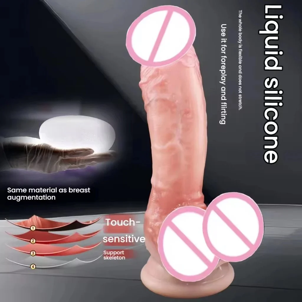 Realistic Strap-On Dildo for Women Soft Silicone with Strong Suction Cup & Soft Head Strap TPE Material Adult Sex Toy