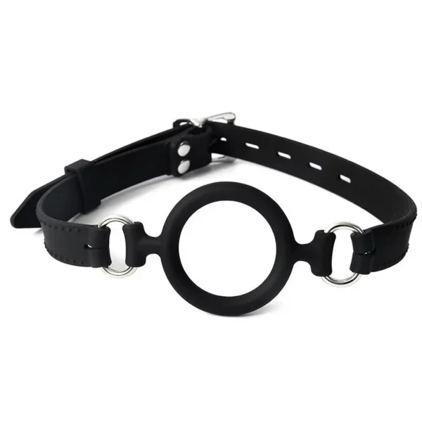 Bondage Slave Sex Toys Leather Belt SM Deep Throat Open Mouth Gag Ball Soft Silicone O Ring Mouth Gag
