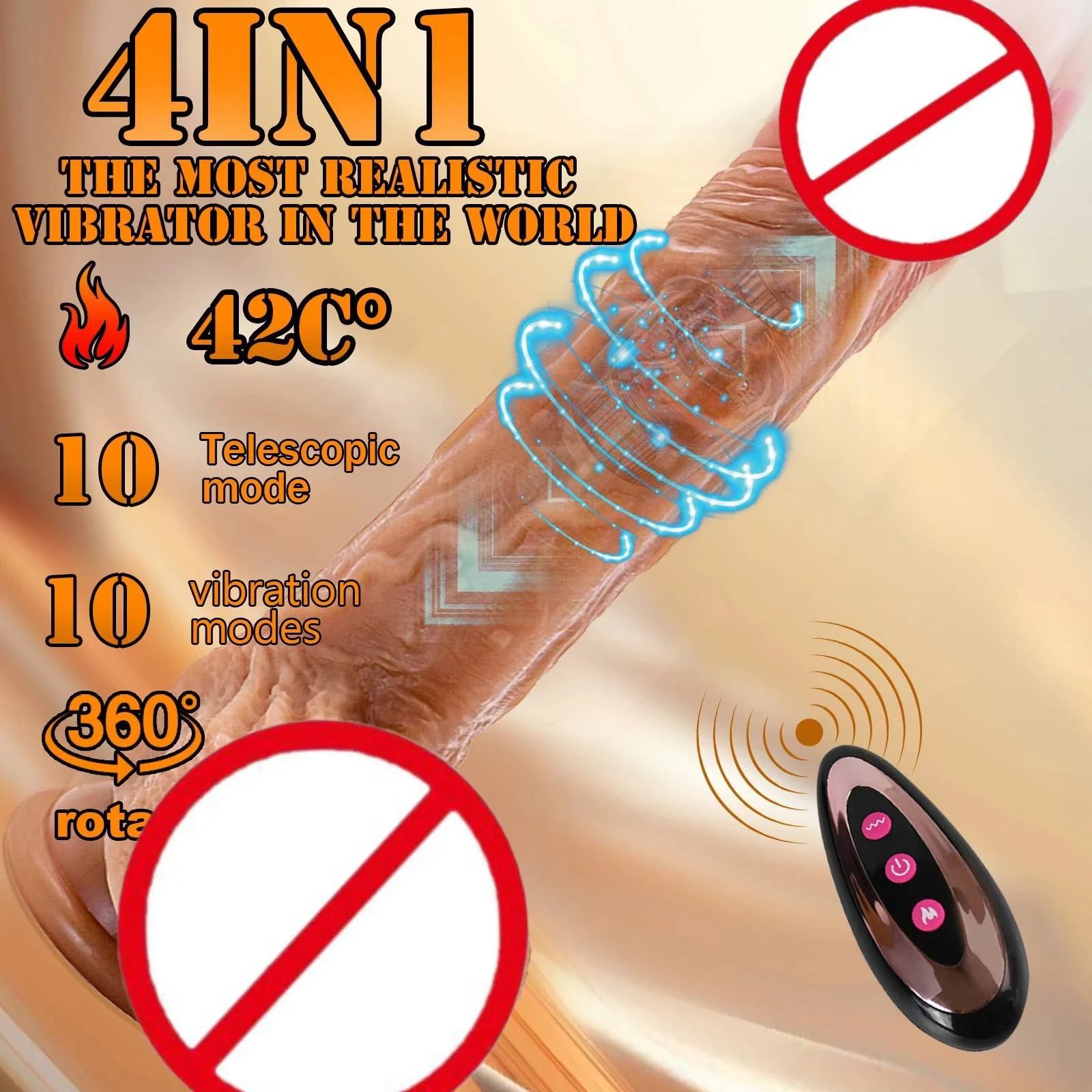 Realistic Dildo for Women Remote Control Telescopic Rotating Heating Vibrating Penis Adult Intimate Sex Product