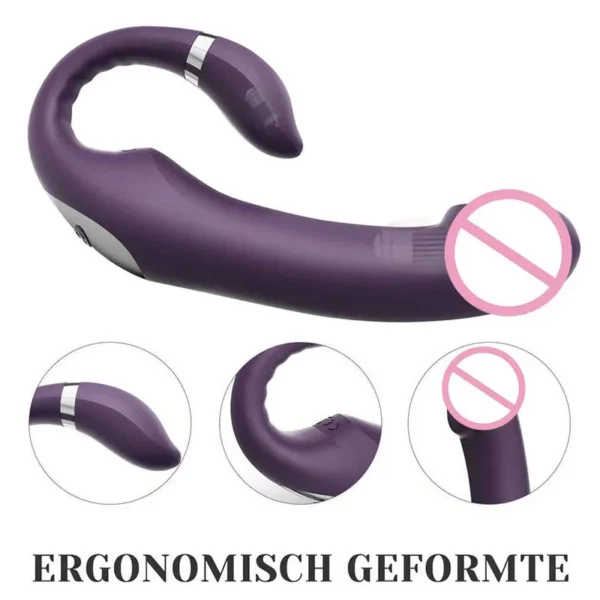 Dual Motors G Spot and Clit Stimulation Double Ended Head Strapless Strap on Dildo Vibrator Women Adult Sex Toy for Women Female
