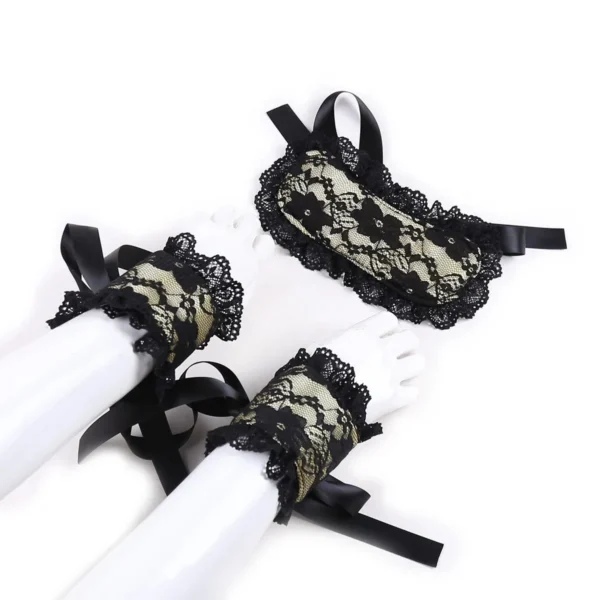 Bondage Lacy Seductive Toys Eyepatch Handcuff Suit for Couple