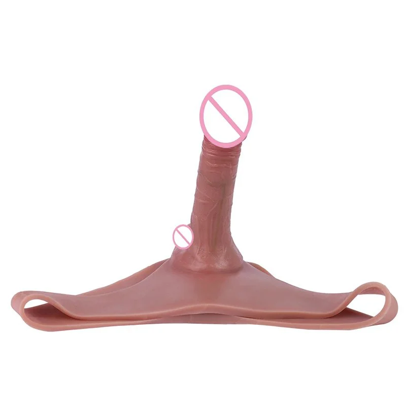 Strap on Ultra Dildo Penis Extend&Enlarge Sleeve Pants Silicone Wearable Hollow Dildo Panties Anal G-Spot Play Sex Toy Men
