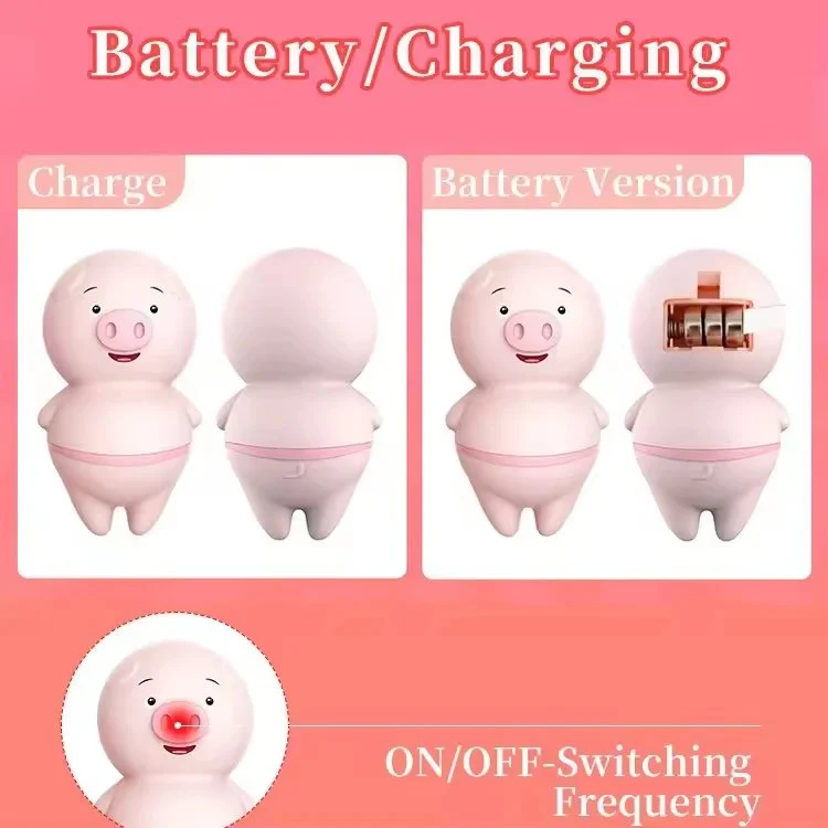 Mini Pink Pig Wireless USB Charging Clitoris Vibrator 6 Frequency Tongue Lick Vibrator