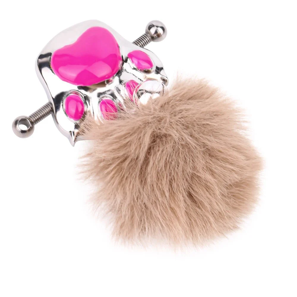 Cute Claw Nipple Clamp with Plush Bells Wearable Breast Restraints Clip Nipple Sex Toys for Women Men 18+ Flirting
