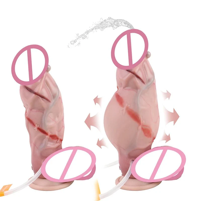 New Super Soft Material Real Silica Feel Adult Toys Inflatable and Squirtable Dildos Sex Toys for Couples with Suction Cups