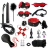 Erotic Sex Toy for Couples Adult Games 17PCS Bondage Restraints Kits Sex Handcuffs Whip Anal