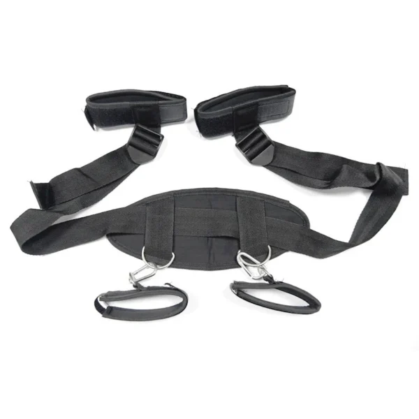 Fetish Flirting Erotic Positioning Bandage Easy Open Leg with Handcuff Anklecuff for Slave Game