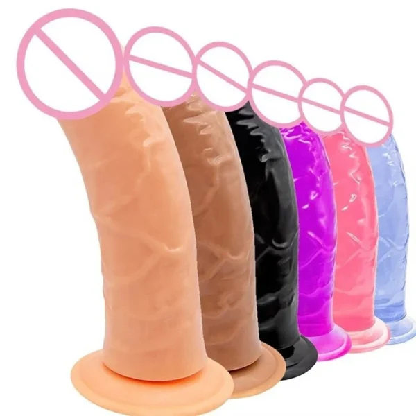 Colorful Large Size Soft Realistic Dildos Dong Huge Strap-On Sex Toys for Adults