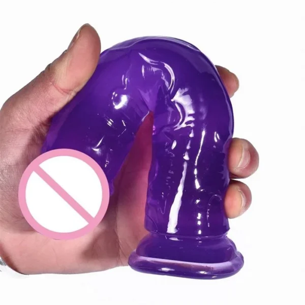 Crystal Soft TPE Dildo Stimulator Realistic Adult Sex Toys for Men and Women Made of Liquid Silicone and ABS Material