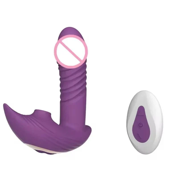10 Frequency Lifelike Sucking 3 Frequency Thrusting Wearable Dildo Panty Vibrator Remote Control Vibrator