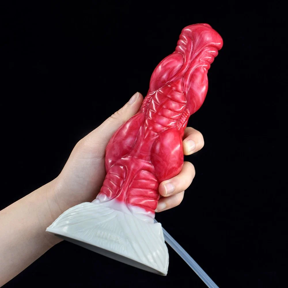 Ejaculation Dog Dildo with Suction Cup 4 Knots Scale Animal Squirting Penis Fantasy Dick Masturbation Butt Plug Sex Toy