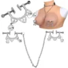 Bondage Set Sex Toys Nipple Clamps with Chain 2 Pcs Nipple Bondage Harness Adjustable Leather Collar Restraint Full Set