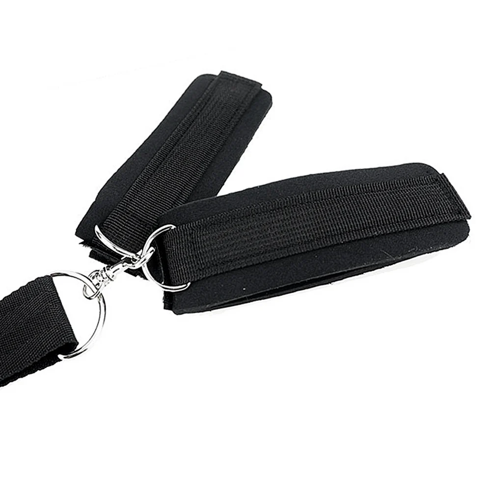 Black Leather Fetish Male Bondage Sex Toys Handcuffs Straps Mouth Gag Cross Tie Set Couple Restraint Rope Gear