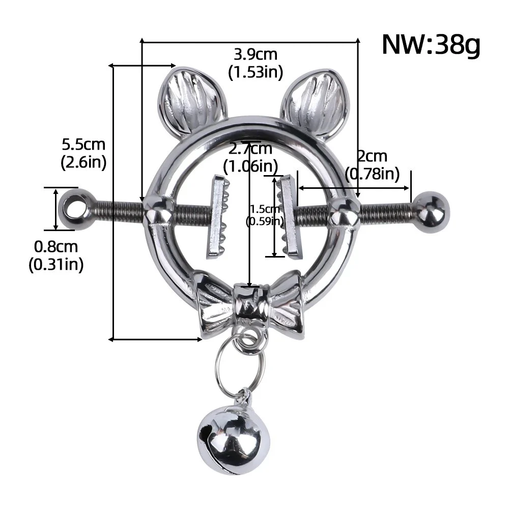 Cute Metal Nipple Clamps for Women Men Gay Sissy Group Erotic Sex Tools