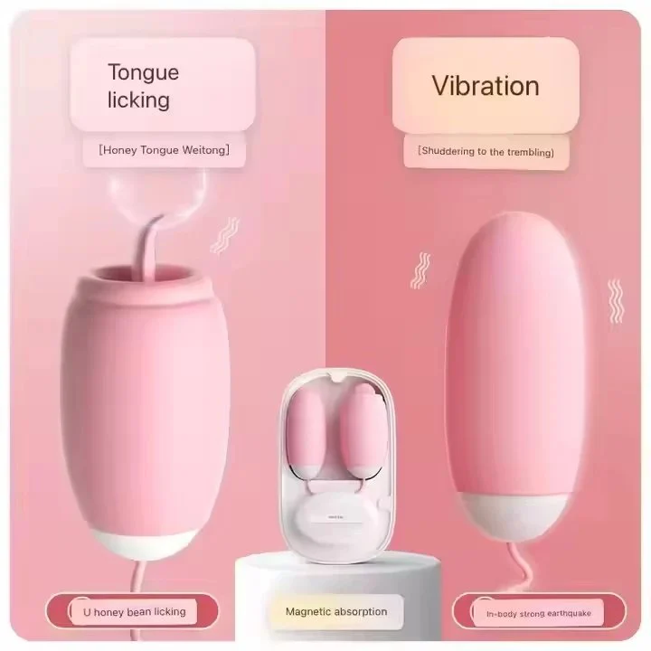 External suction and internal shock Fun vibrating egg portable storage adult toy supplies