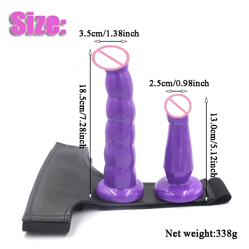 Design Leather Wearable Vibrator for Women Dildo with Belt Penis Strap-On for Lesbian Couples