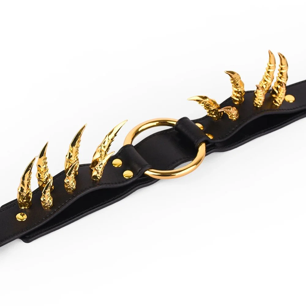Devil's Claw Adjustable Submissive Collar Premium Leather Collar for Couples' Sex Toys