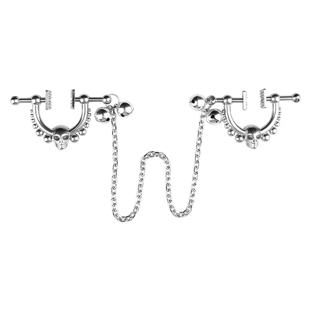 Nipple Clamps with Body Chains Clips Clamps for Women with Bells Stainless Steel Body Bells Non-piercing Clip on Body Gift
