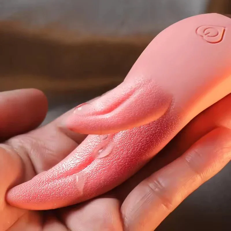 G-spot Nipple Stimulator Heating Licking Tongue Vibrator Sex Toys for Woman with Double Tongue