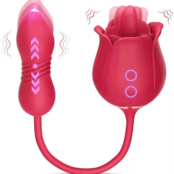 Tongue Rose Vibrator Rose Sex Toy for Women Vibrator Licking Clitoris Vibrator Roses with Tongue Stimulator