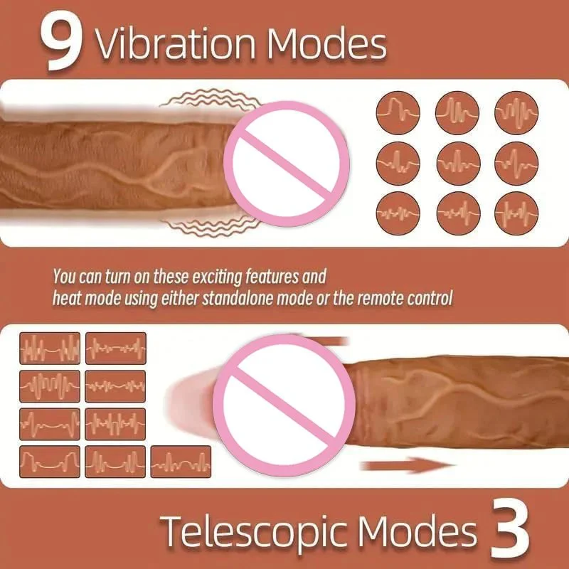 Remote Control Liquid Silicone Heating Sex Toys Realistic Clitoris Dildo Thrusting Vibrators for Women Masturbators