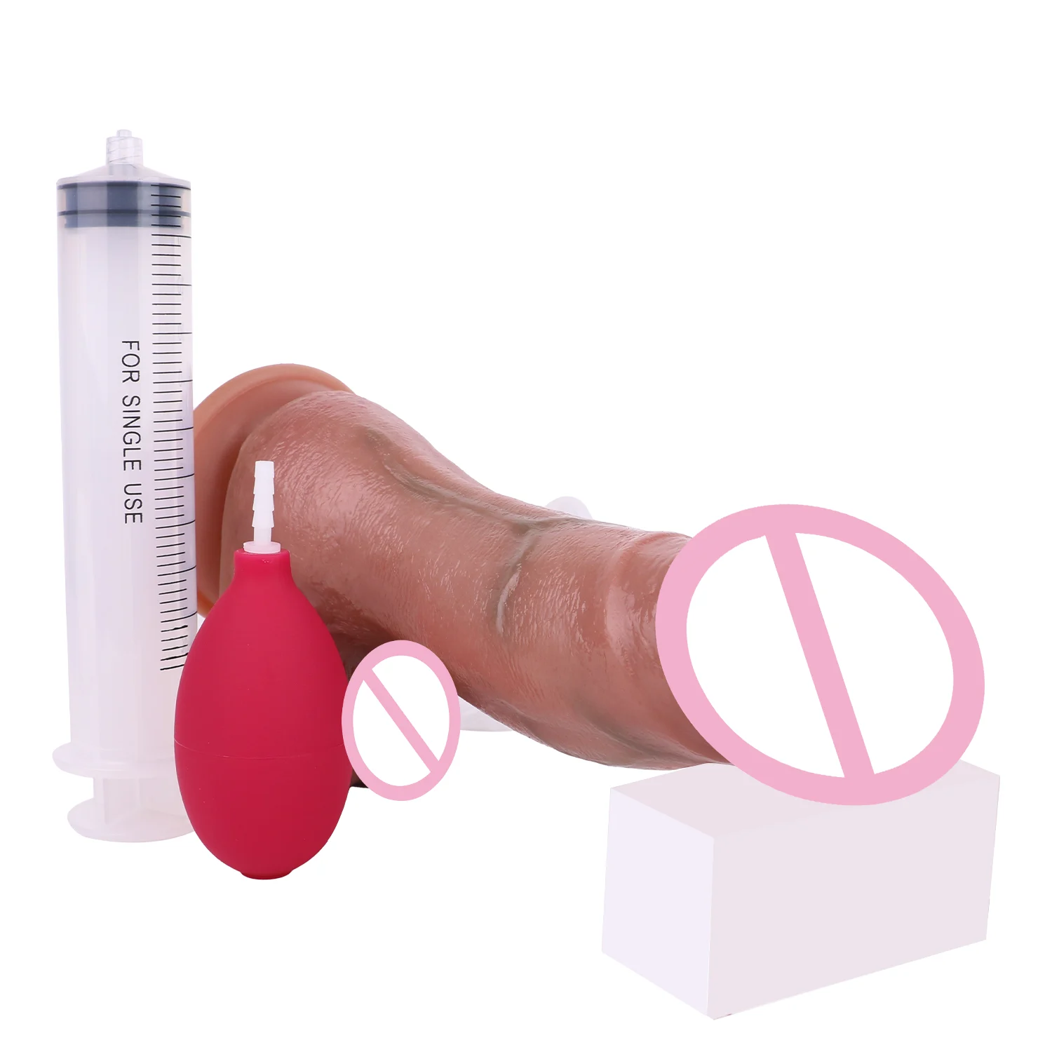 Beginner Squirting Silicone Dildo Suction Cup Ejaculation Penis Soft Dildo with Balls Female G-Spot and Prostate Sex Toy