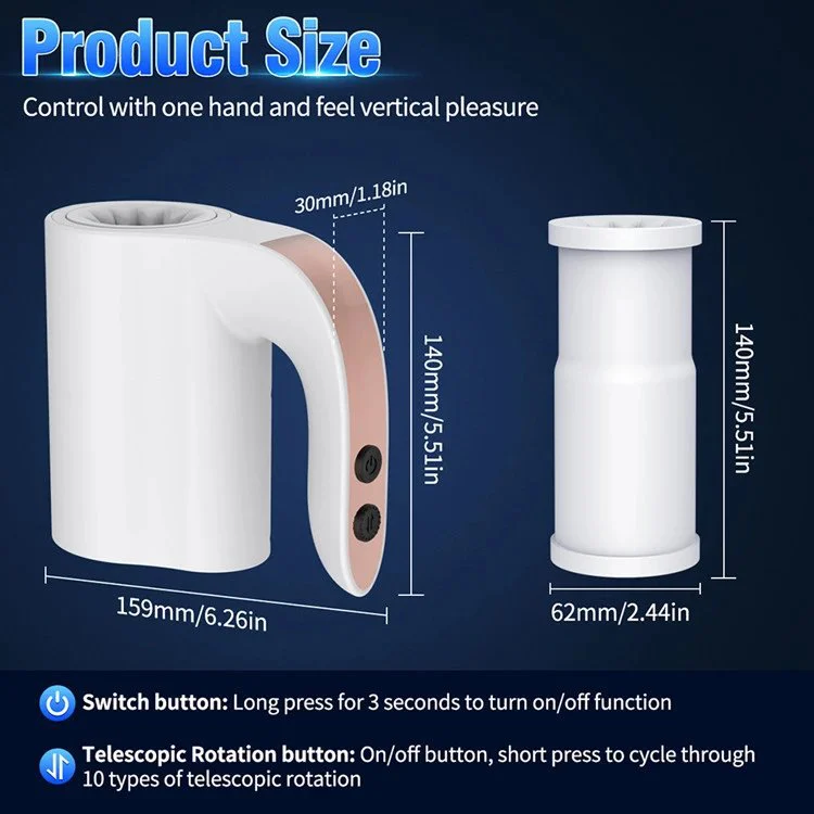 10 Frequency Handheld Automatic Telescopic Rotating Masturbation Cup for Men Sex Toys Machine for Male