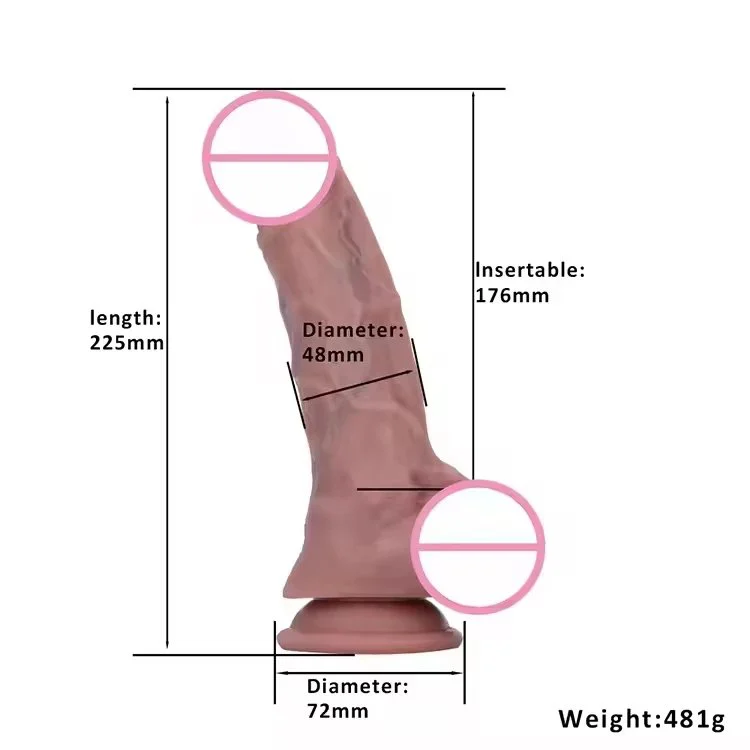 Eco-Friendly 100% Waterproof Artificial Sexy Safe Material Moderate Hardness Silicone Dildo Unisex Big Man Size