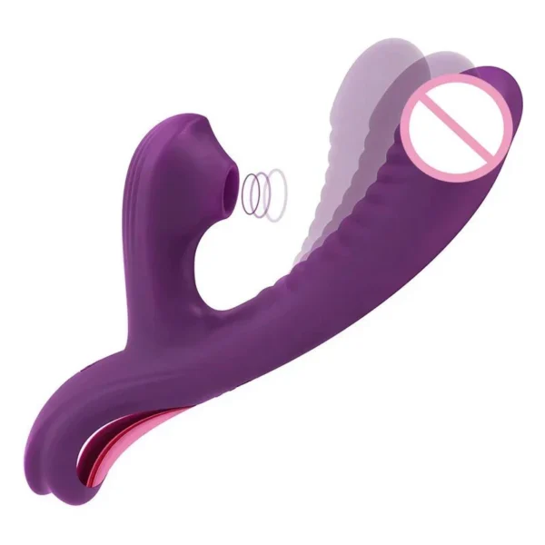 USB Rechargeable Female Vibrator with 10 Vibration & 3 Suction Modes Sex Toys for Women
