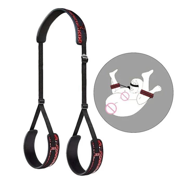 Erotic Sexy Products Split Open Leg Diamond Pattern Leather Belt With Eye Mask Bondage Set for Women