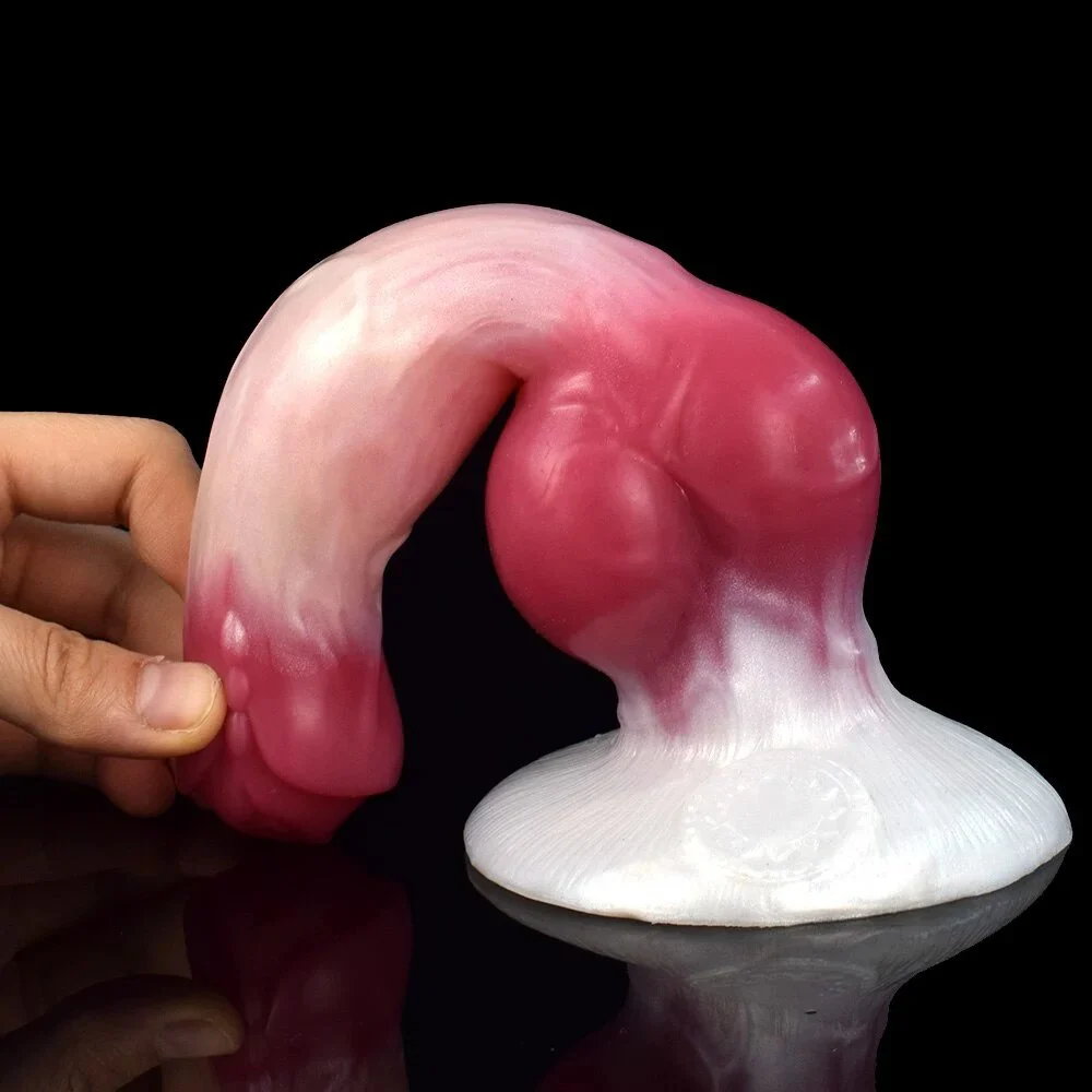 Dog Knot Penis Silicone 8 Inches Anal Plug Pussy Toys With Strong Suction Anal Sex Toys for Man Masturbators