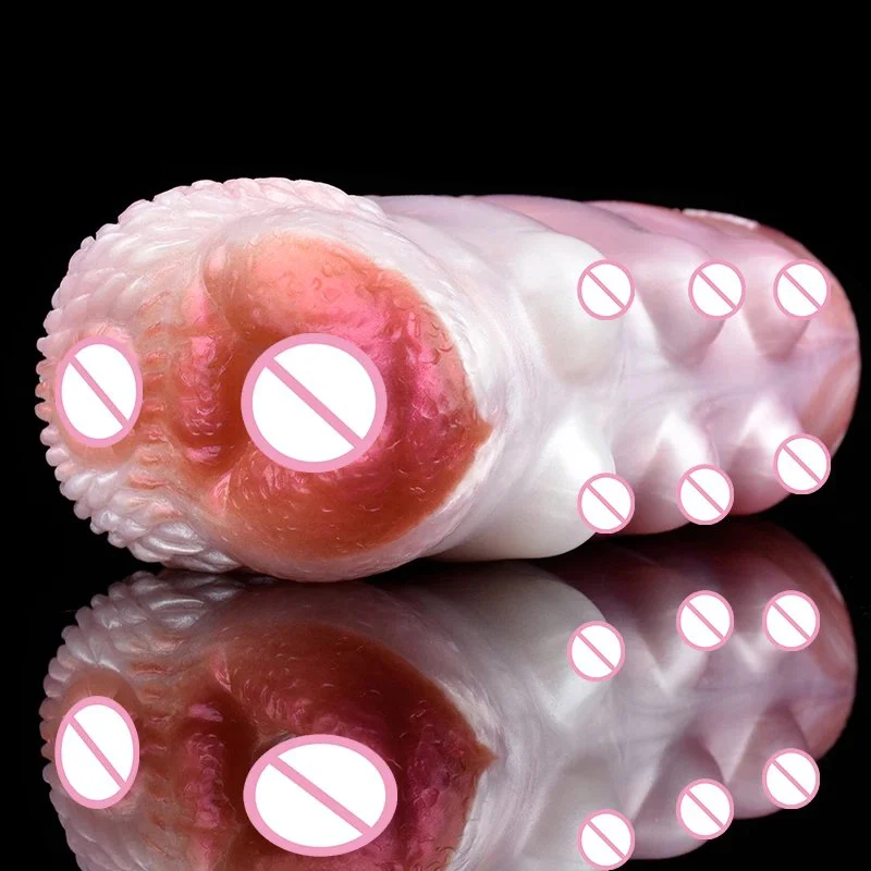 15 7.5cm Silicone Fantasy Dog Pussy Monster Male Masturbator Two-Hole Men Sex Toys Masturbation Cup