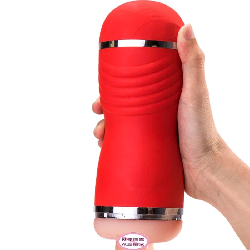 2-in-1 Male Masturbator Double-Sided Silicone Aircraft Cup Hand-Free Pocket Sex Toys for Men's Masturbation