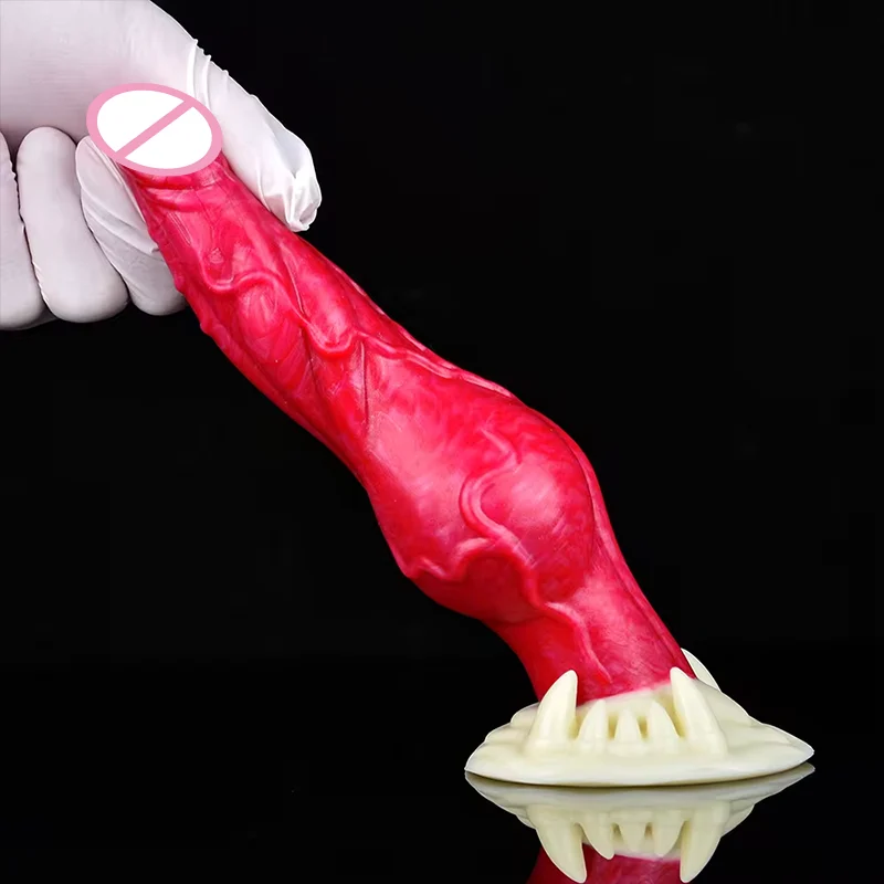 Dog Dildo Realistic Silicone Dildo Penis Strong Stimulation Alien Dildo Dog Vibrating with Big Knot for G Spot