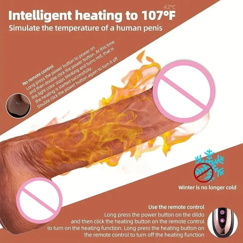 Remote Control Liquid Silicone Heating Sex Toys Realistic Clitoris Dildo Thrusting Vibrators for Women Masturbators