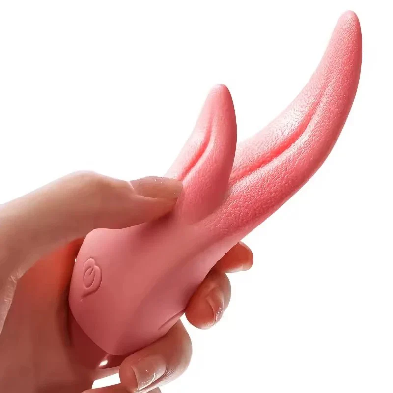 G-spot Nipple Stimulator Heating Licking Tongue Vibrator Sex Toys for Woman with Double Tongue