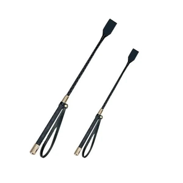 Fun Leather Whip Party Performance Prop Black PU Leather Whip Couple Sex Alternative Toy Equestrian Whip