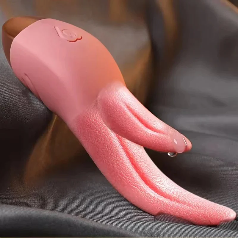 G-spot Nipple Stimulator Heating Licking Tongue Vibrator Sex Toys for Woman with Double Tongue